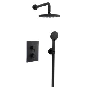 Bristan Prism Matt Black 2 Outlet Shower Pack with Overhead Shower and Handset