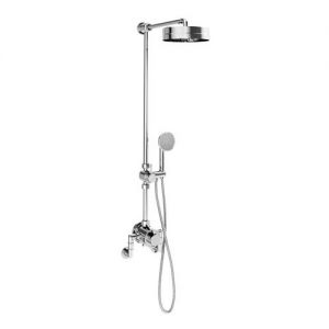 Crosswater MPRO Industrial Chrome Exposed Multi Function Shower Valve with Overhead Shower and Handset