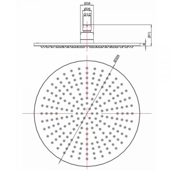 Crosswater MPRO Brushed Brass 300mm Showerhead PRO300F #2