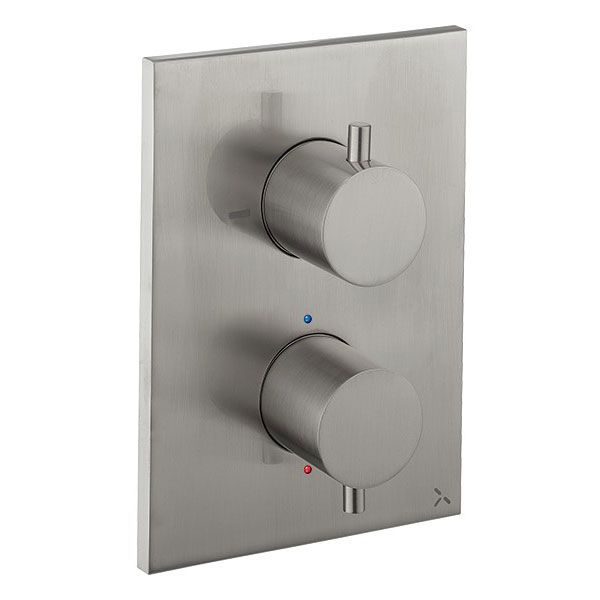 Crosswater MPRO Crossbox Stainless Steel Two Outlet Thermostatic Shower Valve