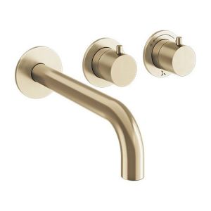 Crosswater Module Brushed Brass 3 Outlet Thermostatic Shower Valve and Bath Spout