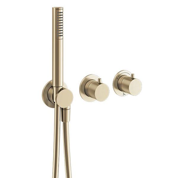 Crosswater Module Brushed Brass 2 Outlet Thermostatic Shower Valve and Handset Kit