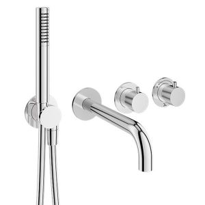 Crosswater Module Chrome 2 Outlet Thermostatic Shower Valve with Bath Spout and Handset