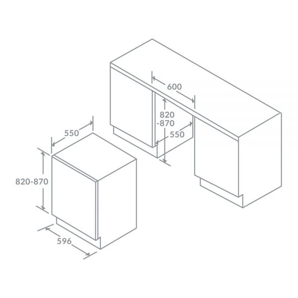 Prima Built In Under Counter Larder Fridge PRRF100