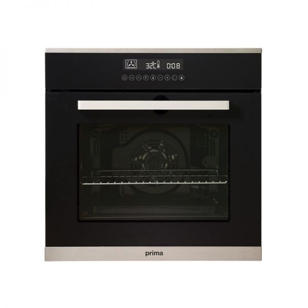 Prima Plus Black and Stainless Steel Built In Single Electric Fan Oven with Digital Control