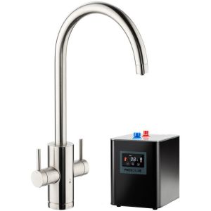 Abode Pronteau Profile Brushed Nickel 4 in 1 Boiling Hot and Filtered Cold Water Kitchen Mixer Tap and Tank