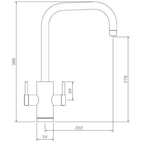 Abode Pronteau Project Brushed Nickel 4 in 1 Boiling Hot and Filtered Cold Water Kitchen Mixer Tap and Tank #6