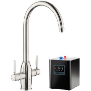 Abode Pronteau Province Brushed Nickel 4 in 1 Boiling Hot and Filtered Cold Water Kitchen Mixer Tap and Tank
