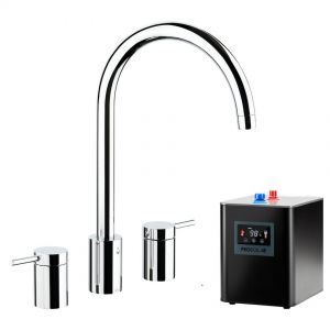 Abode Pronteau Profile Chrome 4 in 1 Boiling Hot and Filtered Cold Water 3 Hole Kitchen Mixer Tap and Tank