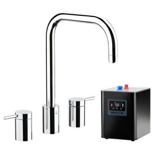 Abode Pronteau Project Chrome 4 in 1 Boiling Hot and Filtered Cold Water 3 Hole Kitchen Mixer Tap and Tank