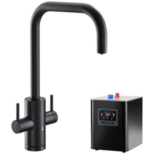 Abode Pronteau Project Matt Black 4 in 1 Boiling Hot and Filtered Cold Water Kitchen Mixer Tap and Tank