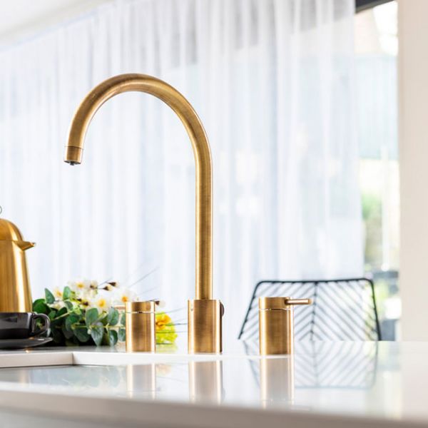 Abode Pronteau Profile Antique Brass 4 in 1 Boiling Hot and Filtered