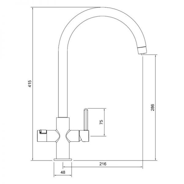 Abode Pronteau Prothia Matt Black 3 in 1 Boiling Hot Water Kitchen Mixer Tap and Tank #6