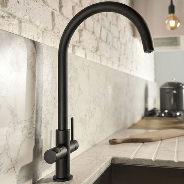 Abode Pronteau Prothia Matt Black 3 in 1 Boiling Hot Water Kitchen Mixer Tap and Tank #3