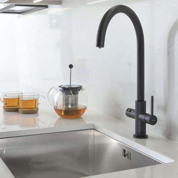 Abode Pronteau Prothia Matt Black 3 in 1 Boiling Hot Water Kitchen Mixer Tap and Tank #2