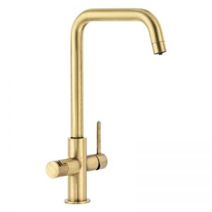 Abode Pronteau Prothia Quad Brushed Brass 3 in 1 Boiling Hot Water Kitchen Mixer Tap and Tank