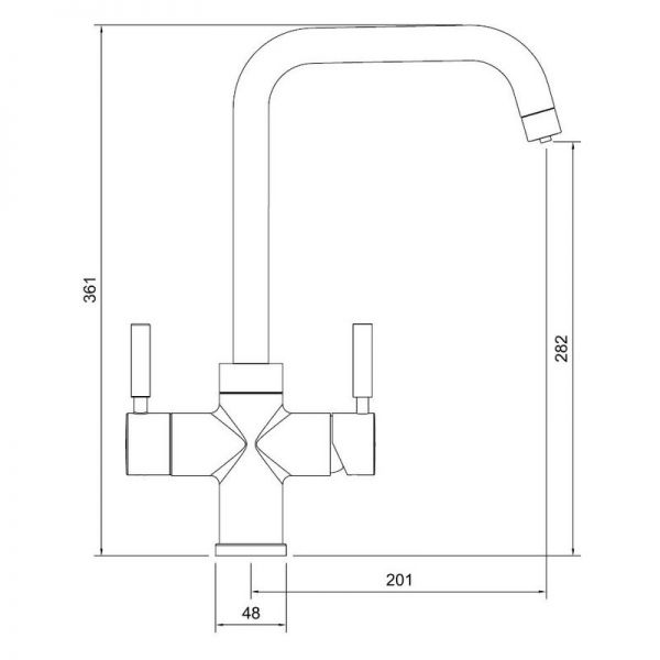 Abode Pronteau Propure Quad Chrome 4 in 1 Boiling Hot and Filtered Cold Water Kitchen Mixer Tap and Tank #5