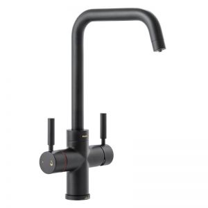 Abode Pronteau Propure Quad Matt Black 4 in 1 Boiling Hot and Filtered Cold Water Kitchen Mixer Tap and Tank