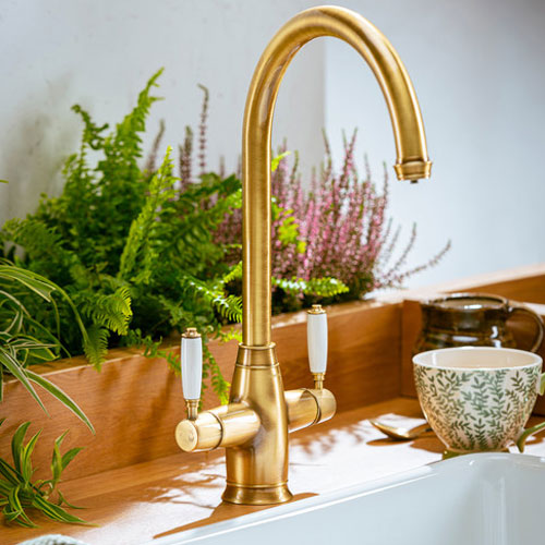 Abode Pronteau Protrad Antique Brass 3 in 1 Boiling Hot Water Kitchen