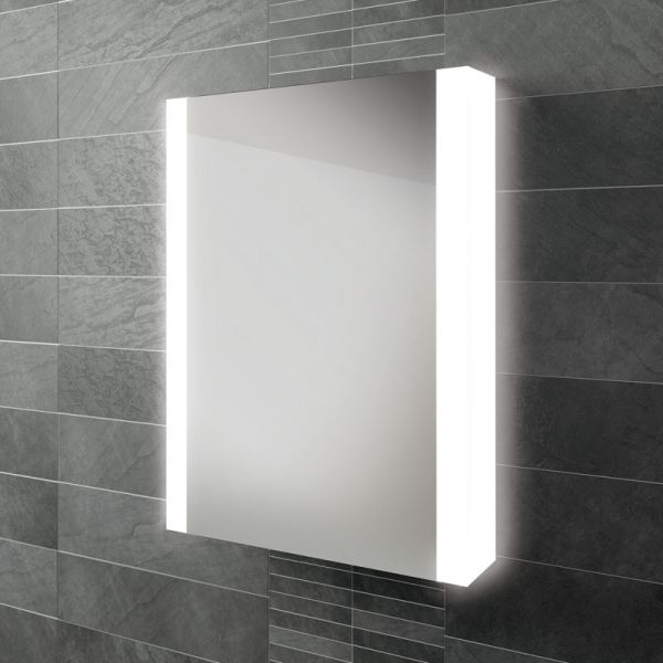 HIB Paragon 50 Illuminated Aluminium Single Door Bathroom Cabinet