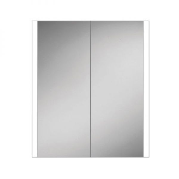 HIB Paragon 60 Illuminated Aluminium Double Door Bathroom Cabinet