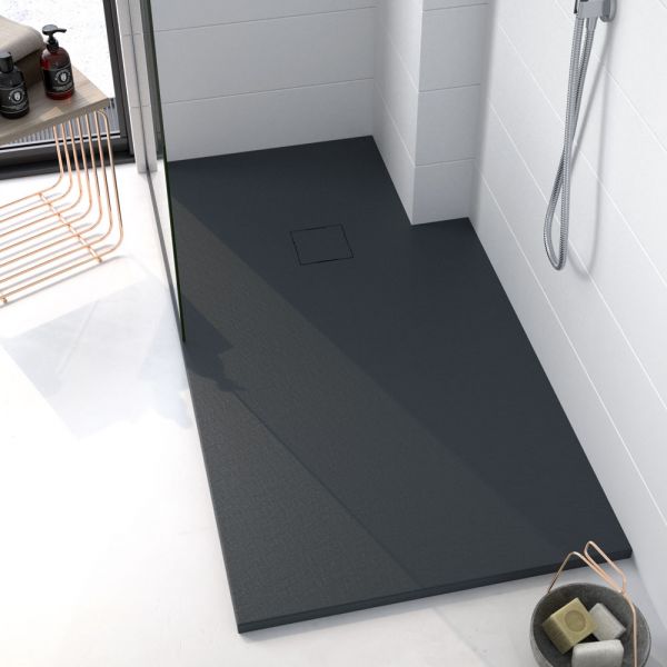 Doccia Piedra Anthracite Natural Stone Effect Shower Tray 1800 x 900mm