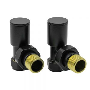 Reina Portland Black Angled Manual Radiator Valves