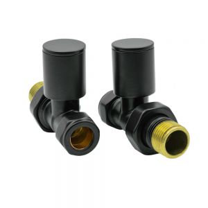 Reina Portland Black Straight Manual Radiator Valves
