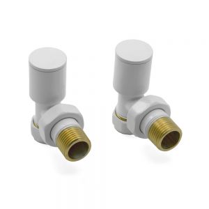 Reina Portland White Angled Manual Radiator Valves