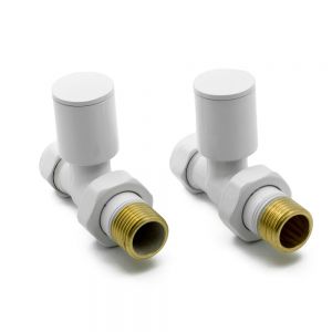 Reina Portland White Straight Manual Radiator Valves