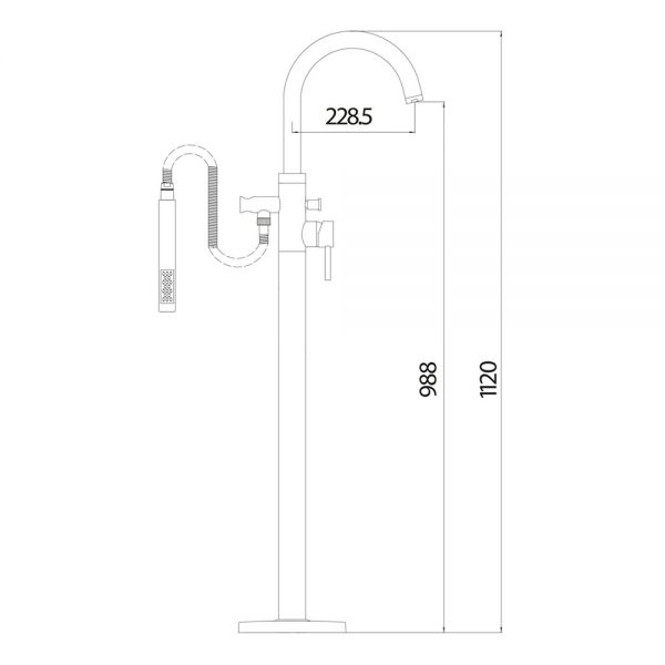 Apex Premier Chrome Floor Standing Bath Shower Mixer Tap #2
