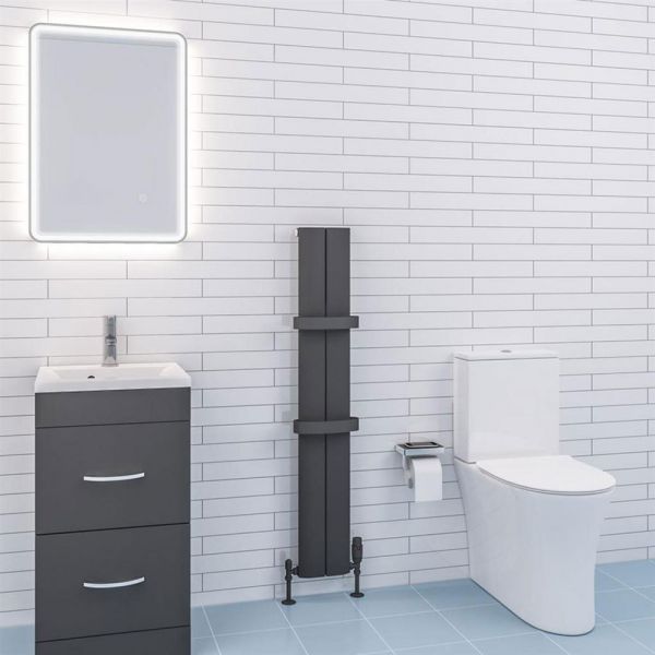 Eastbrook Preston 1200 x 185 Matt Anthracite Aluminium Designer Radiator #2