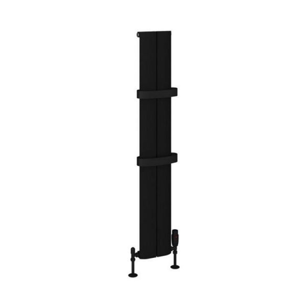 Eastbrook Preston 1200 x 185 Matt Black Aluminium Designer Radiator