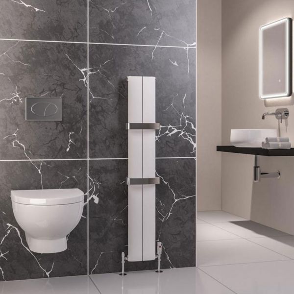 Eastbrook Preston 1200 x 185 Matt White Aluminium Designer Radiator #2