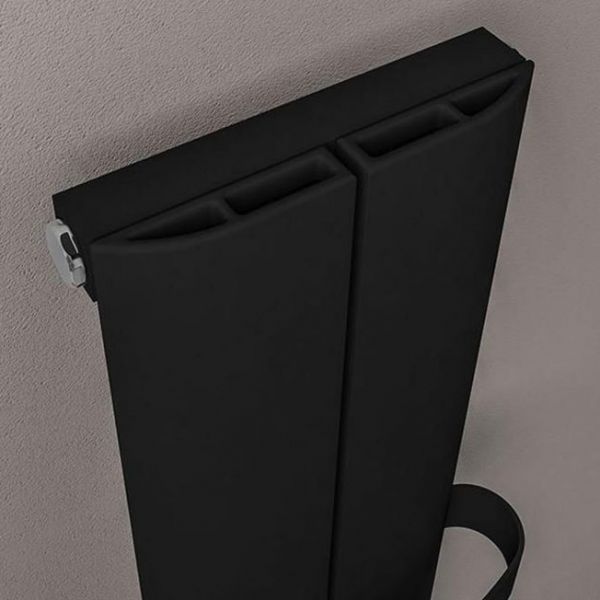 Eastbrook Preston 1200 x 185 Matt Black Aluminium Designer Radiator #3