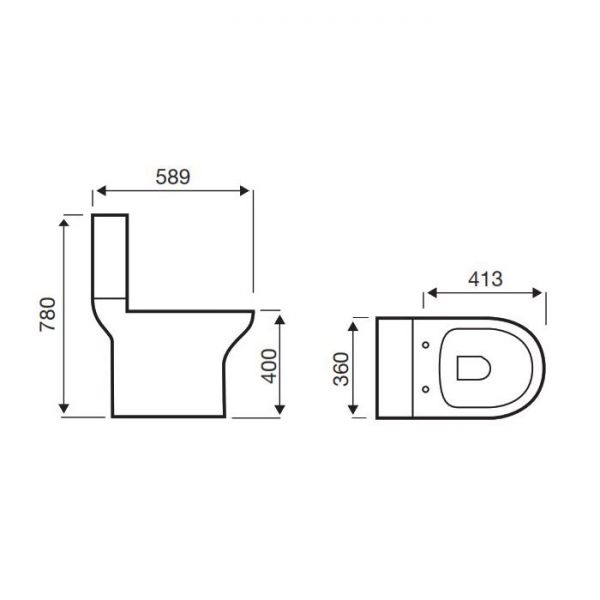 Kartell Project Round Close Coupled WC with Cistern and Toilet Seat #2