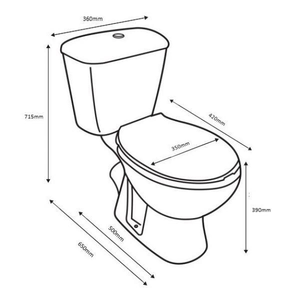 Apex Pronto Open Back Close Coupled Toilet #3