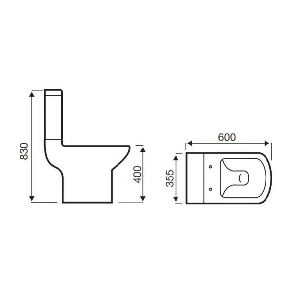 Kartell Pure Close Coupled WC with Cistern and Toilet Seat #2