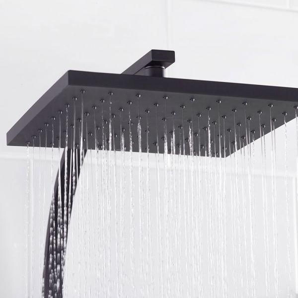 Bristan Quadrato Black Safe Touch Adjustable Thermostatic Rigid Riser Bar Shower Kit #6