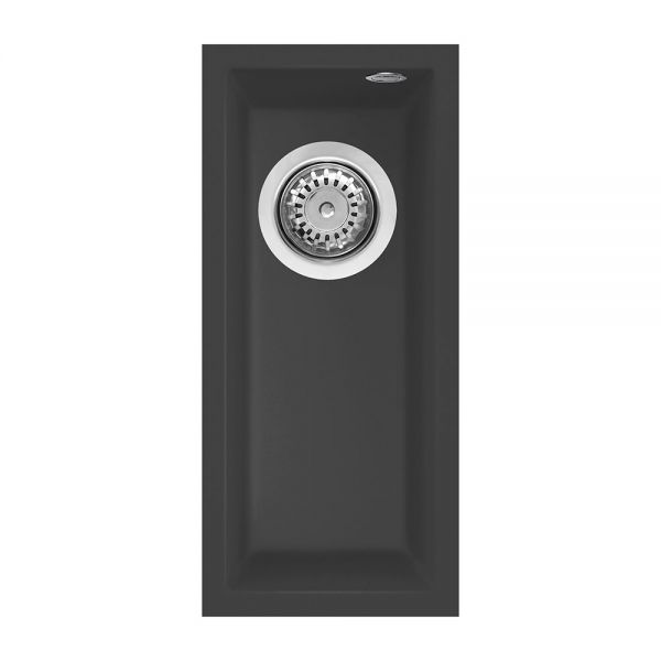 Reginox Quadra Black 1 Bowl Undermount Granite Kitchen Sink 200 x 440mm