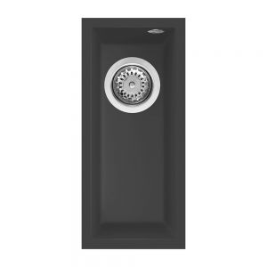 Reginox Quadra Black 1 Bowl Undermount Granite Kitchen Sink 200 x 440mm