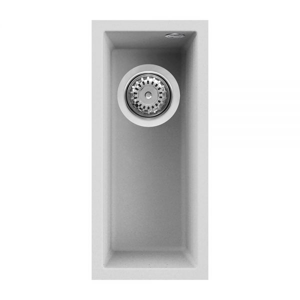 Reginox Quadra White 1 Bowl Undermount Granite Kitchen Sink 200 x 440mm
