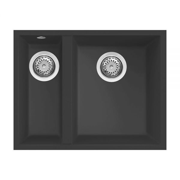 Reginox Quadra Black 1.5 Bowl Undermount Granite Kitchen Sink 560 x 440mm