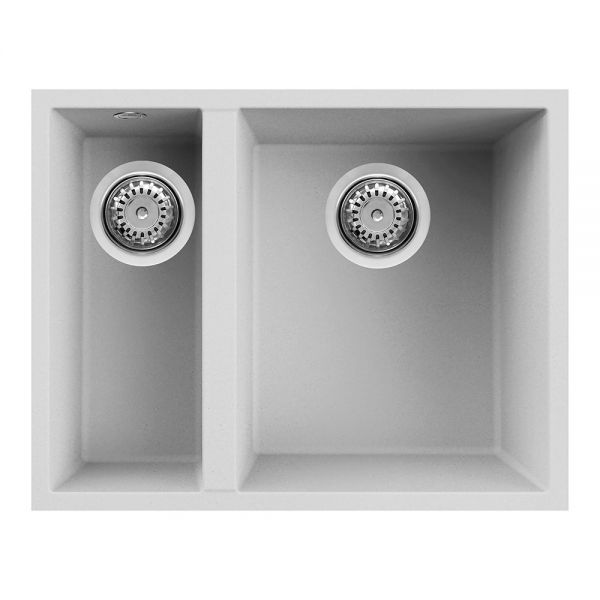 Reginox Quadra White 1.5 Bowl Undermount Granite Kitchen Sink 560 x 440mm