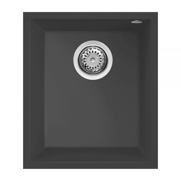 Reginox Quadra Black 1 Bowl Undermount Granite Kitchen Sink 380 x 440mm