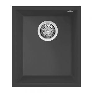 Reginox Quadra Black 1 Bowl Undermount Granite Kitchen Sink 380 x 440mm