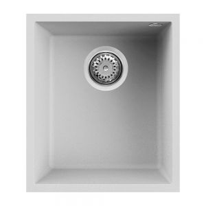 Reginox Quadra White 1 Bowl Undermount Granite Kitchen Sink 380 x 440mm