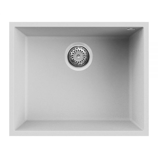 Reginox Quadra White 1 Bowl Undermount Granite Kitchen Sink 540 x 440mm