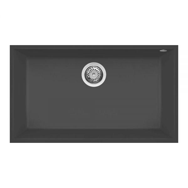 Reginox Quadra Black 1 Bowl Undermount Granite Kitchen Sink 760 x 440mm