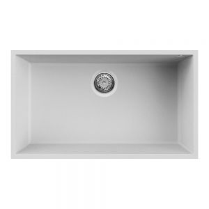 Reginox Quadra White 1 Bowl Undermount Granite Kitchen Sink 760 x 440mm